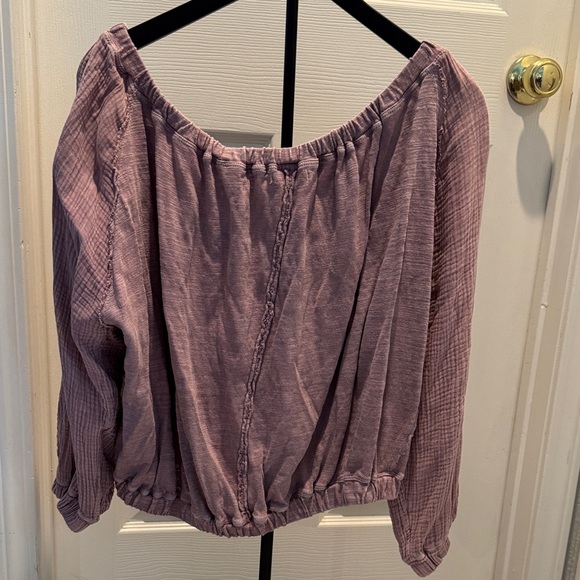 We The Free Parfait Bubble Lavender Purple Off-Shoulder Top Large NWOT - Picture 11 of 15